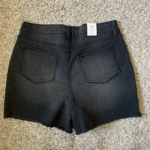 Jean Shorts Womens Size 10 Black High Rise NWT - Picture 2 of 11